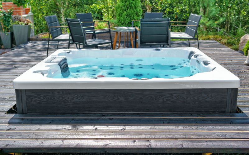 Hot Tub in Backyard